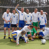 Falling in the goal mouth